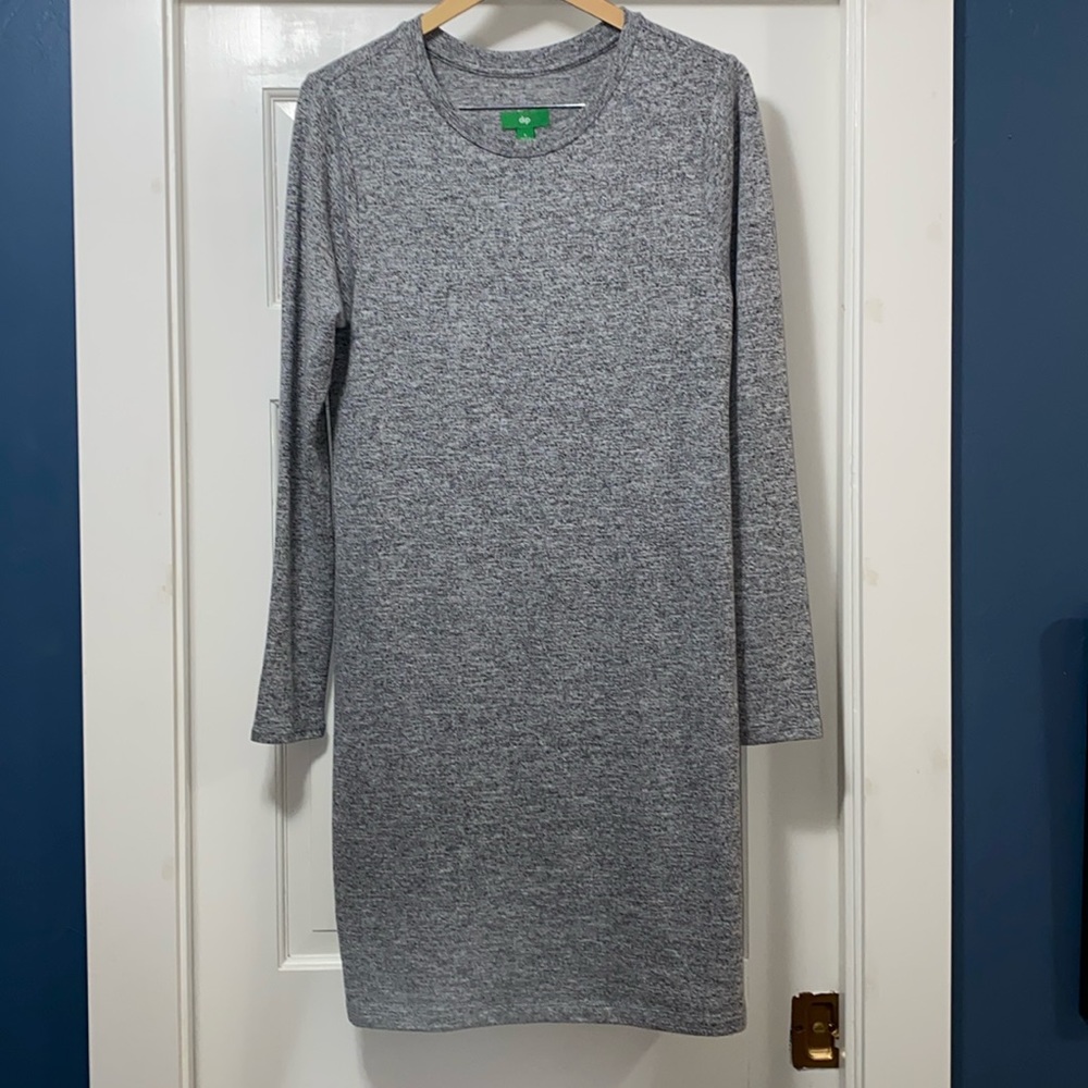 dip gray sweater dress